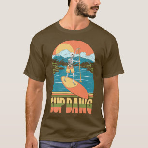 SUP Dawg stand Up Paddleboard Funny Skeleton Sjö T Shirt