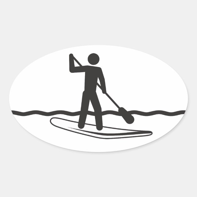 SUP-etikett Ovalt Klistermärke (Framsida)