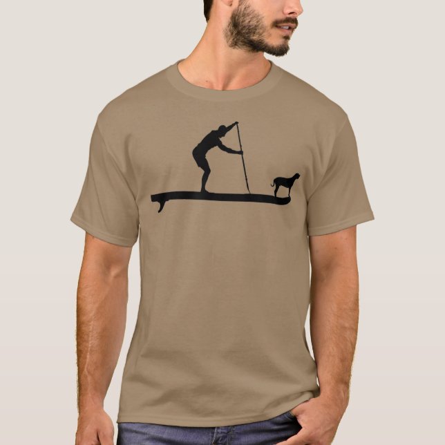 SUP-Hund Ställa upp Paddle Board Padding Surfa T Shirt (Framsida)