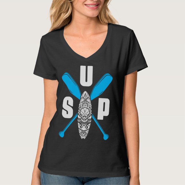 SUP Paddleboard Boarding Paddling Stand Up Paddle T Shirt (Framsida)
