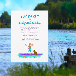 SUP Paddleboard-födelsedagsfest för tonåringar Inbjudningar