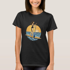 SUP Solnedgångspaddling | Paddleboard Strandgrafik T Shirt