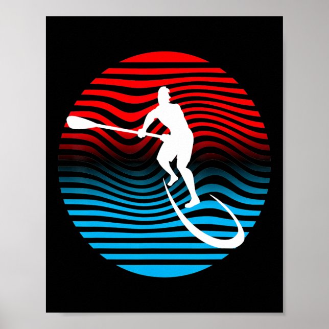 Sup Stand Up Paddle Surfbräda Surfing Te Poster (Framsidan)