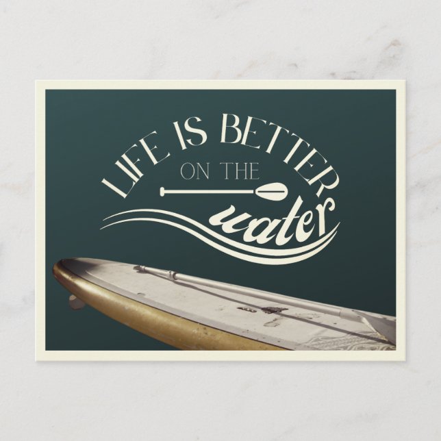 SUP står upp och paddlar semesterretro Vykort (Framsida)