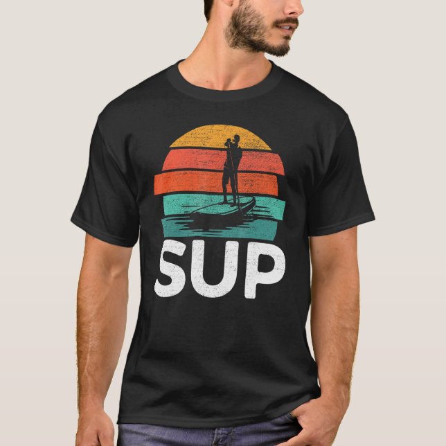 Sup Stopp Paddling Paddleboard Boarding Surfing T Shirt (Framsida)