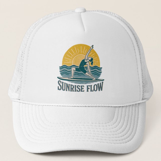 SUP Sunrise Flow Paddleboard Yoga | Grafiskt tryck Keps (Framsida)