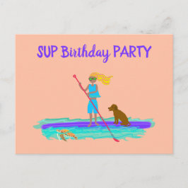 SUP-teenage flicka födelsedagsfest inbjudan vykort