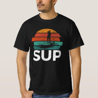 Sup-Vintage Retro Ställa upp Padding Surfboard T Shirt