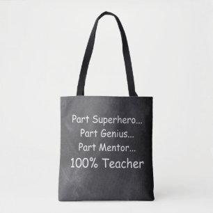 Supehjälte Genius Mentor Teacher Gift Idea Tygkasse