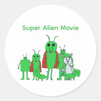 Super Alien Film Fullständiga Karaktärstickers Runt Klistermärke