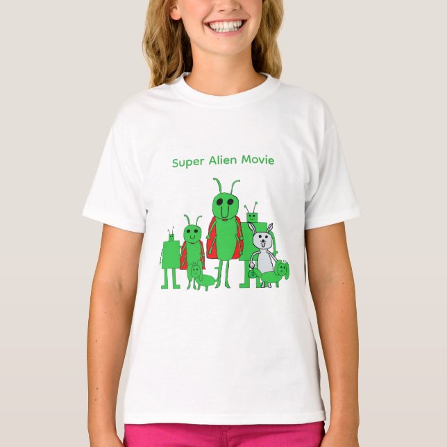 Super Alien Film Helkaraktär Barn T-shirt (Framsida)