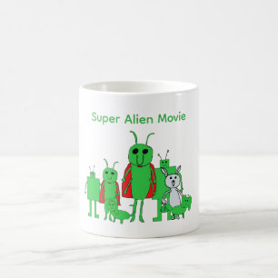 Super Alien Film Heltäckande Tecken Kaffe Mugg
