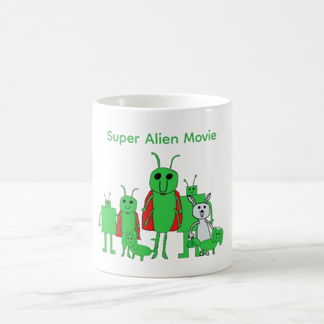 Super Alien Film Heltäckande Tecken Kaffe Mugg (Center)