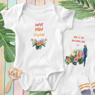 SUPER BABY Exotisk Tropisk Papegoja Djungel Bodysu T Shirt