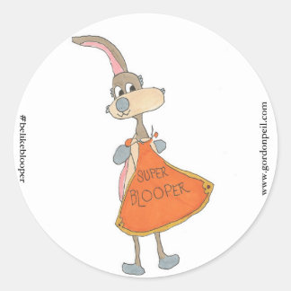 Super Blooper Classic Round Sticker Runt Klistermärke