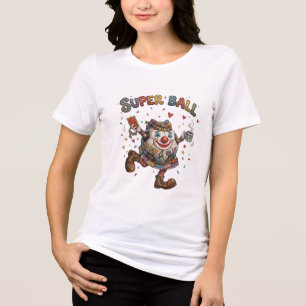 Super Boll Clown Rolig Fotboll Karaktär T Shirt