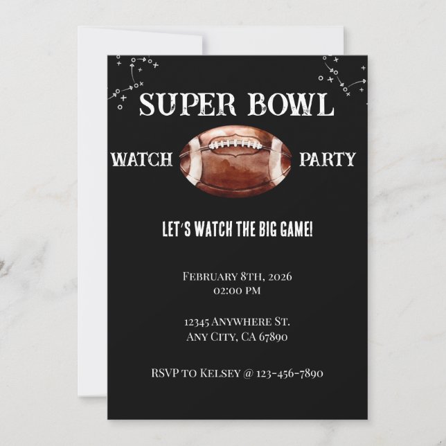Super Bowl Invitation Inbjudningar (Framsida)