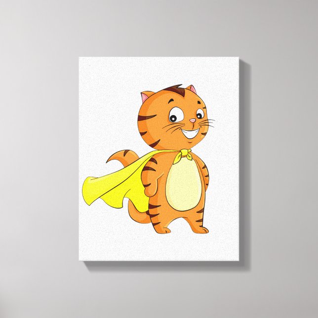 Super Cat Cartoon Canvastryck (Framsida)