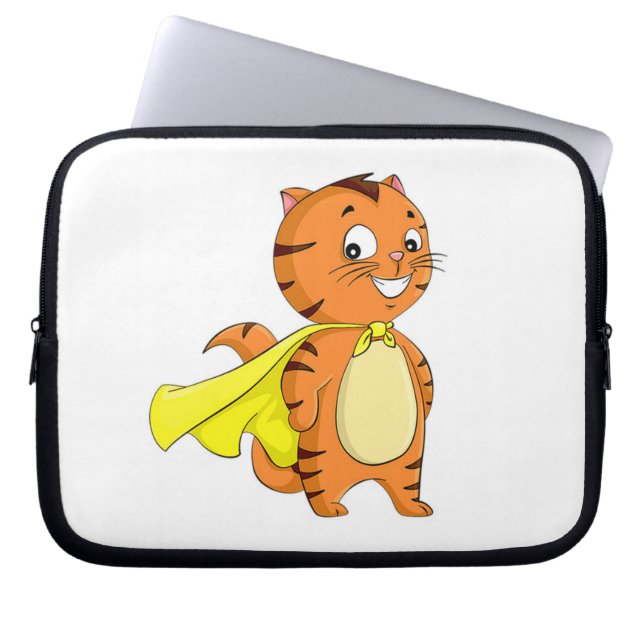 Super Cat Cartoon Laptop Sleeve (Framsidan)