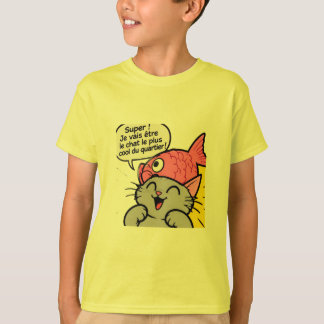 Super Cat & Fish Rolig Barn T-Shirt