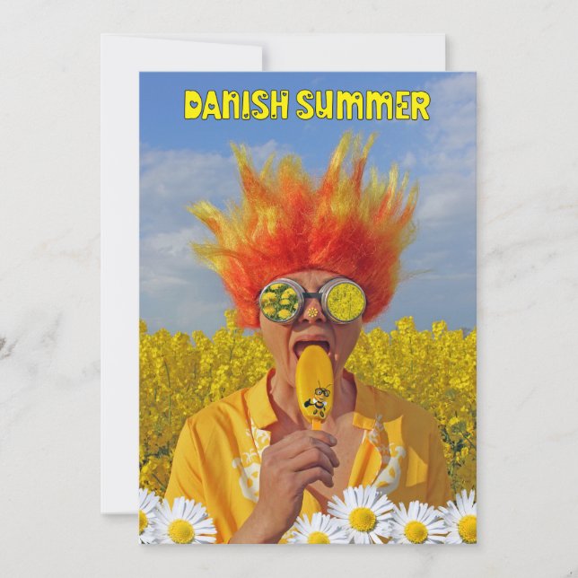 Super Cool dansk sommarhälsokort! Kort (Framsida)