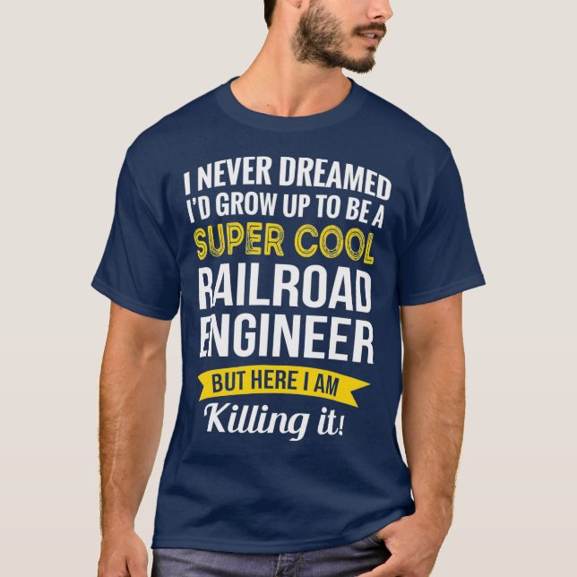 Super Cool Railroad Engineer Tshirt Gifts Funny T Shirt (Framsida)
