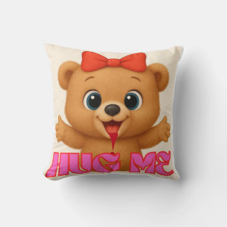 Super Cute Bear Pillow – Kawaii Animal Home Decor  Kudde
