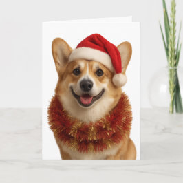 Super cute Corgi Christmas card Kort