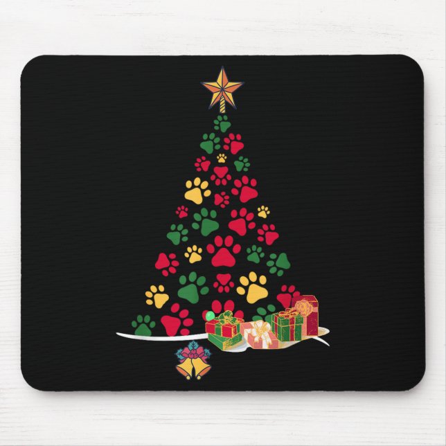 Super Cute Dog Paws Print Christmas Tree  Musmatta (Framsidan)