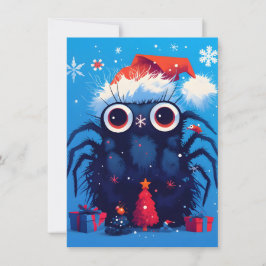 Super Cute Jumping Spider Cartoon Christmas Cards Julkort