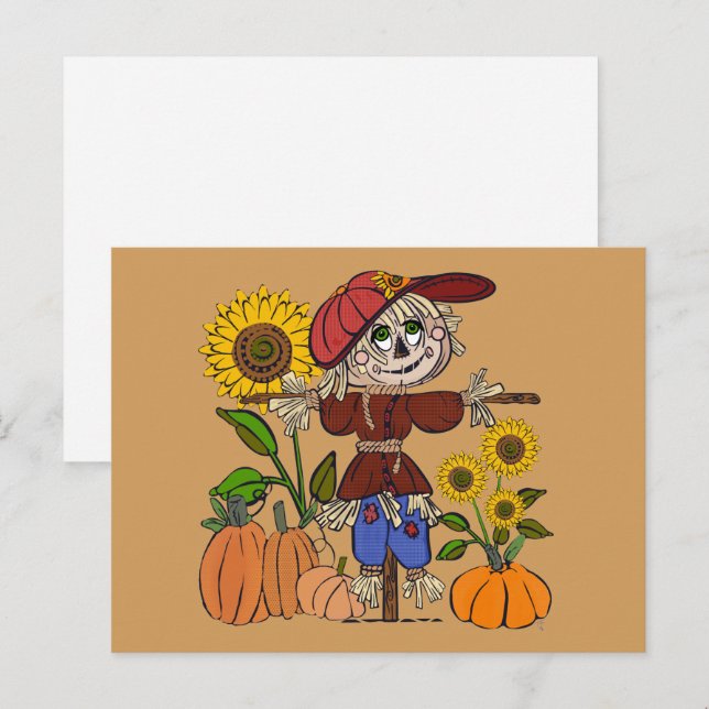 Super Cute Scarecrow Vykort (Fram/baksida)