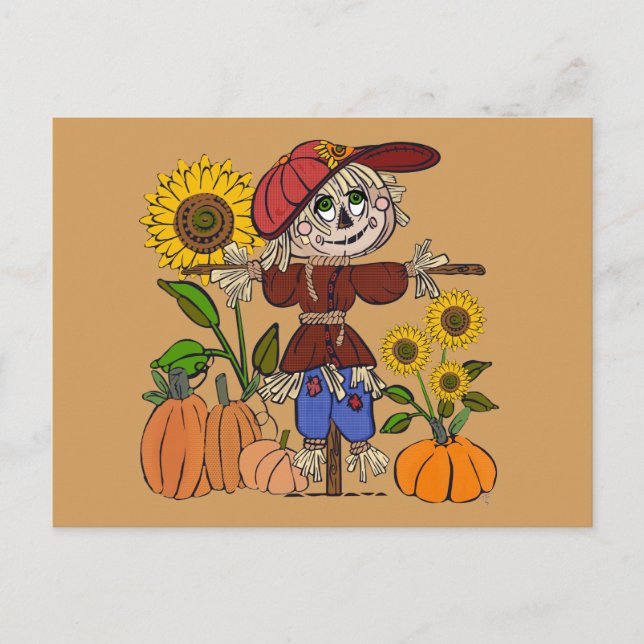 Super Cute Scarecrow Vykort (Framsida)
