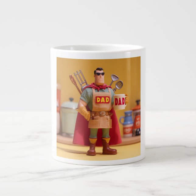 Super Dad: 3D Character Illustration of a BBQ-Lovi Jumbo Mugg (Framsidan)