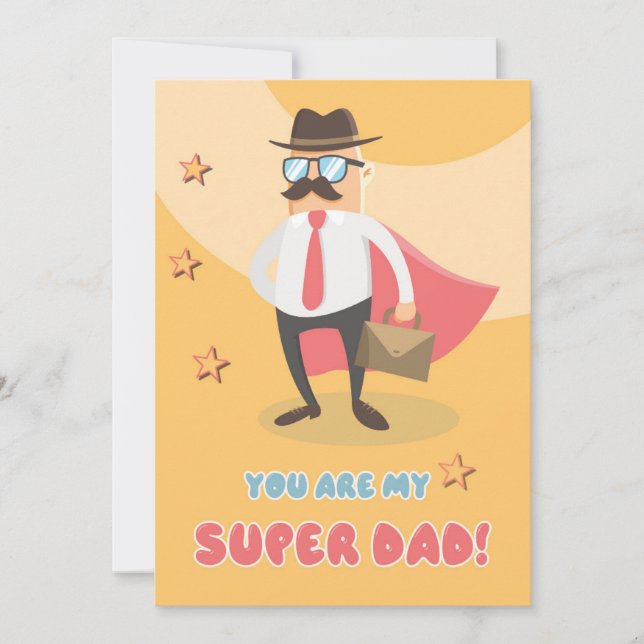 Super Dad Flat Greeting Card Kort (Framsida)