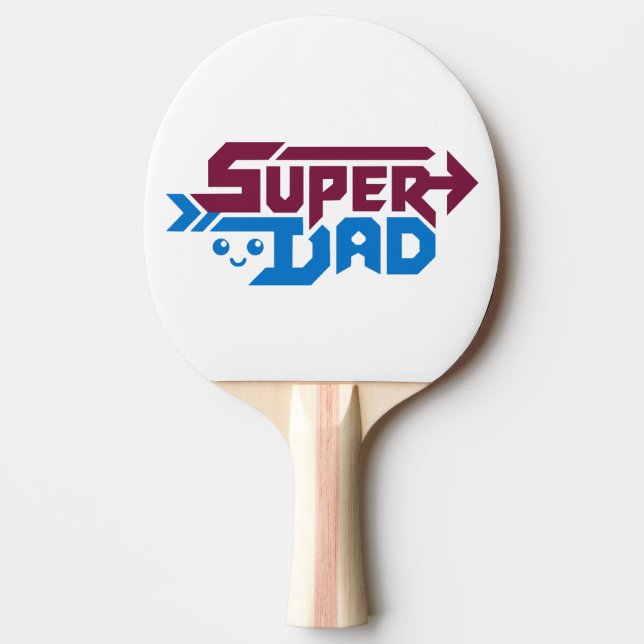 Super Dad Gamer Gift – Cute Retro Pingisracket (Framsidan)