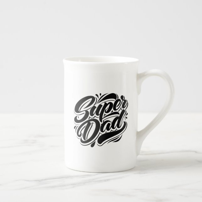 Super Dad Hero Typografi Design-67888 Benporslin Mugg (Höger)