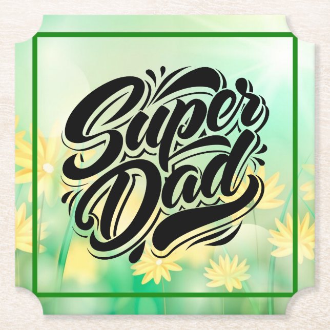 Super Dad Hero Typografi Design-67888 Underlägg Papper (Framsida)