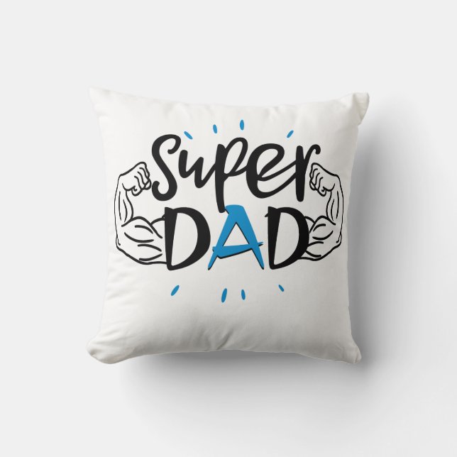 Super Dad Throw Pillow – Cozy Father Gift Kudde (Framsida)