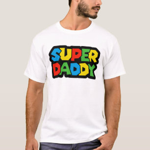 Super Daddy Gamer Fars Dag - Retro Stil T Shirt