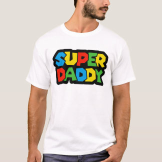 Super Daddy Gamer Fars Dag - Retro Stil T Shirt