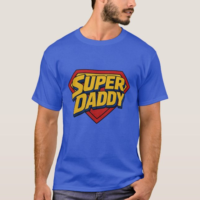 Super Daddy Shield – Serietidningshjälte Stil T-Sh T Shirt (Framsida)