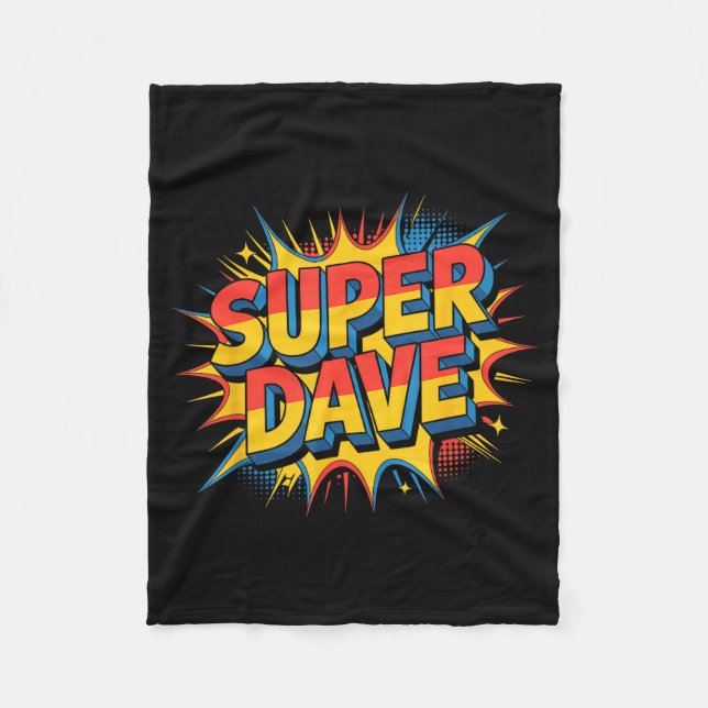 Super Dave Funny Name Daves  Fleecefilt (Framsidan)