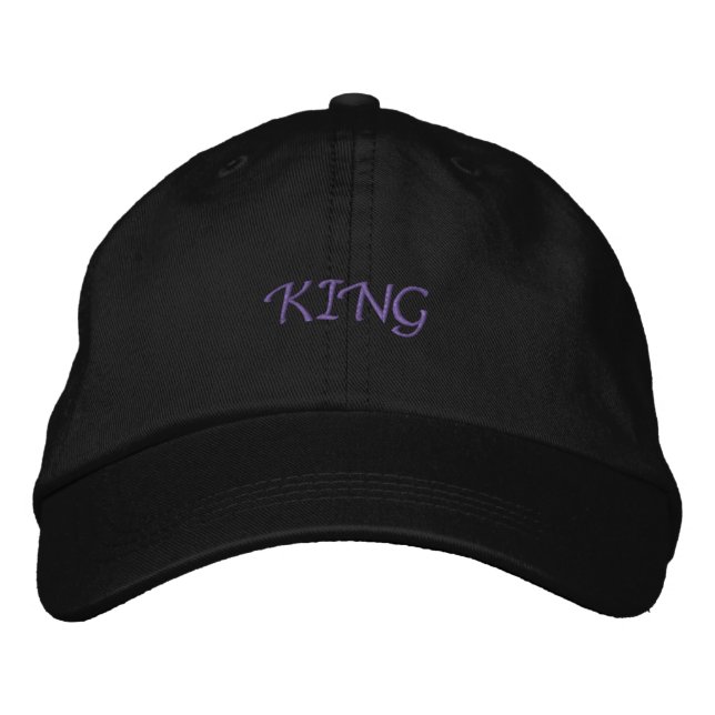 Super Elegant King Snygg Hatt Presenttryckt Text Broderad Keps (Framsida)