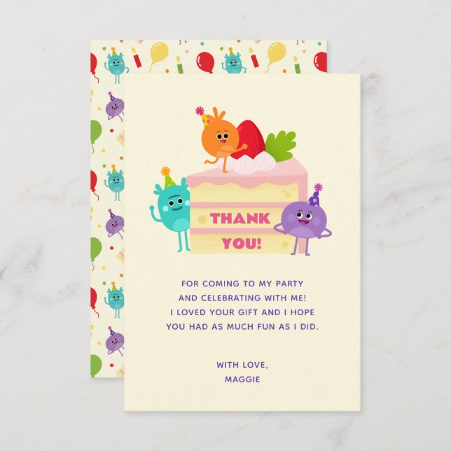 Super Enkla Humlor Domnar Födelselsedagstårta Tack Kort (Fram/baksida)