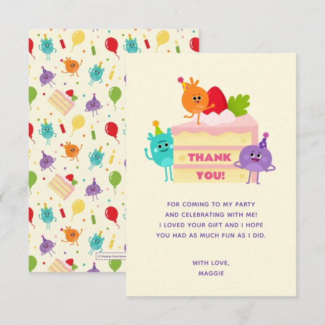 Super Enkla Humlor Domnar Födelselsepåkaka Tack Kort (Fram/baksida)