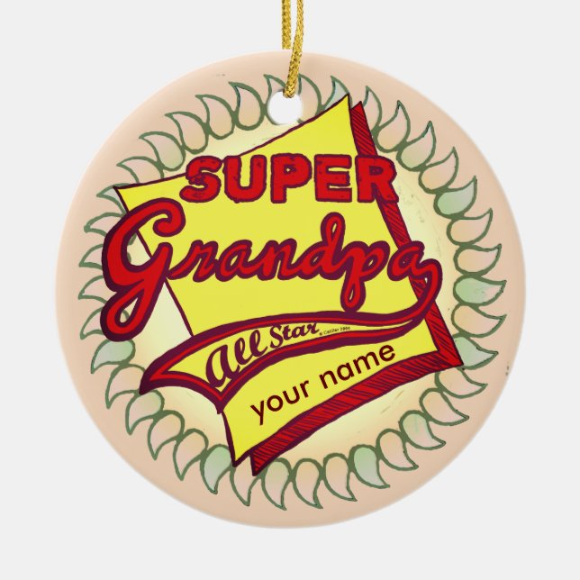 Super Farfar  Julgransprydnad Keramik (Framsidan)