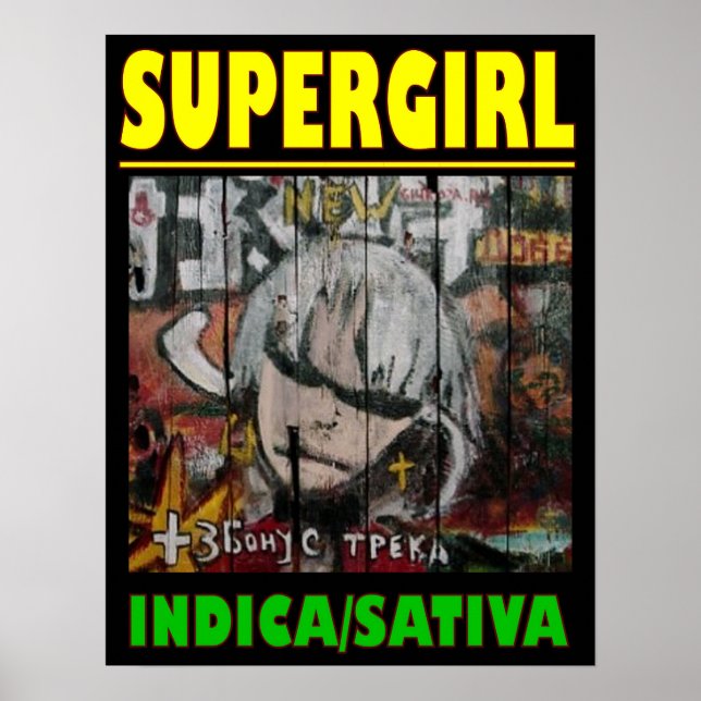 SUPER Flicka INDICA SATIVA Poster (Framsidan)
