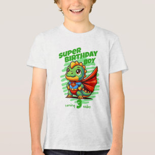 Super födelsedags pojke Dino T-shirt (redigerbar å