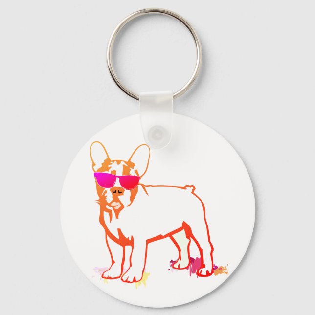 Super fransk Bulldog Nyckelring (Framsida)
