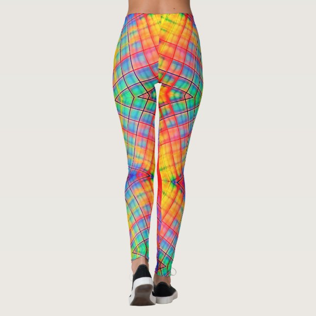 Super Funky Abstrakta Regnbågsleggings Leggings (Baksida)